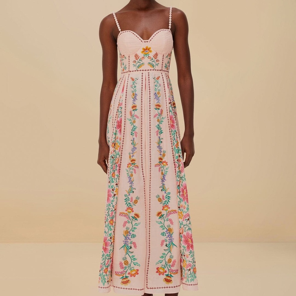 Pink Delicate Forest Maxi Dress